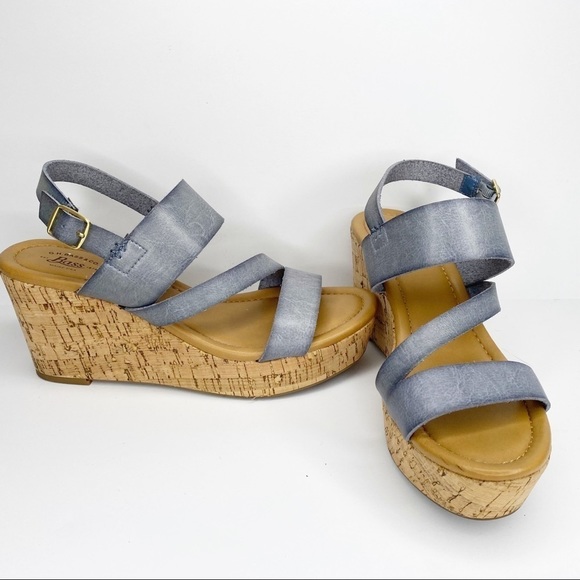 G.H. Bass & Co. Shoes - G.H. BASS Women's Blue Grace Wedge